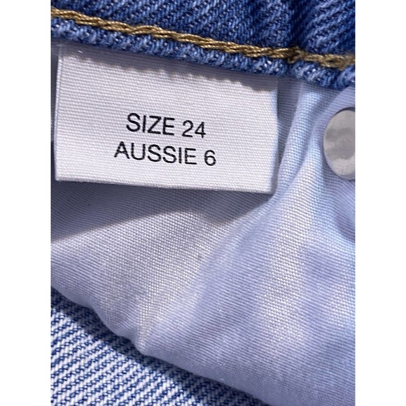 NWT Rollas Womens‎ Classic Denim Mini Skirt Size 24 Pockets Raw Hem Vanessa Blue - Picture 14 of 16